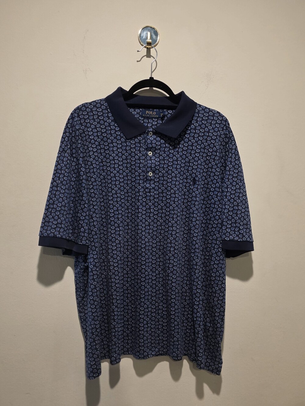 Polo Ralph Lauren Men's Big & Tall 2XB Navy Geometric Medallion Polo Shirt